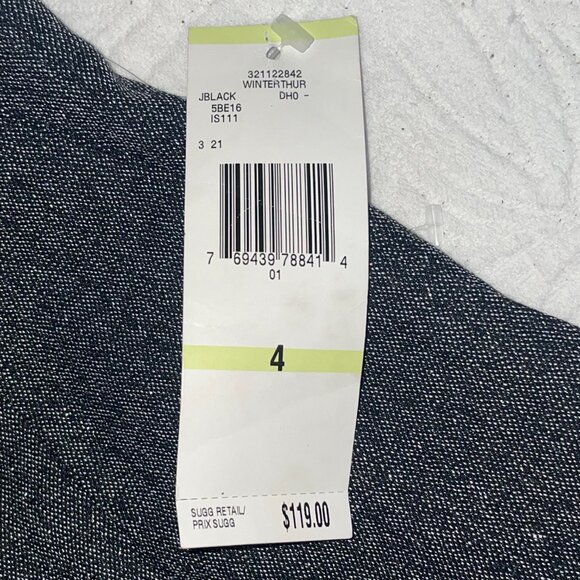 Jones New York Collection Black Gray Silver Pinstripe Slacks Sz 4 NWT - Picture 6 of 8